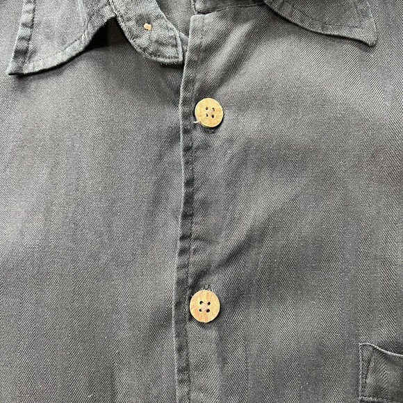 Men's Caribbean Vintage Logo Hawaiian Black Silk-Blend Shirt Size XL - Picture 3 of 4